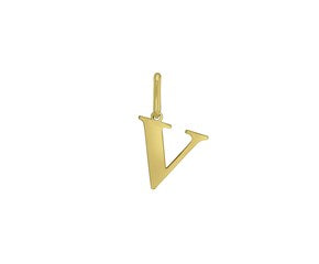 Yellow Gold Initial V Layering Set