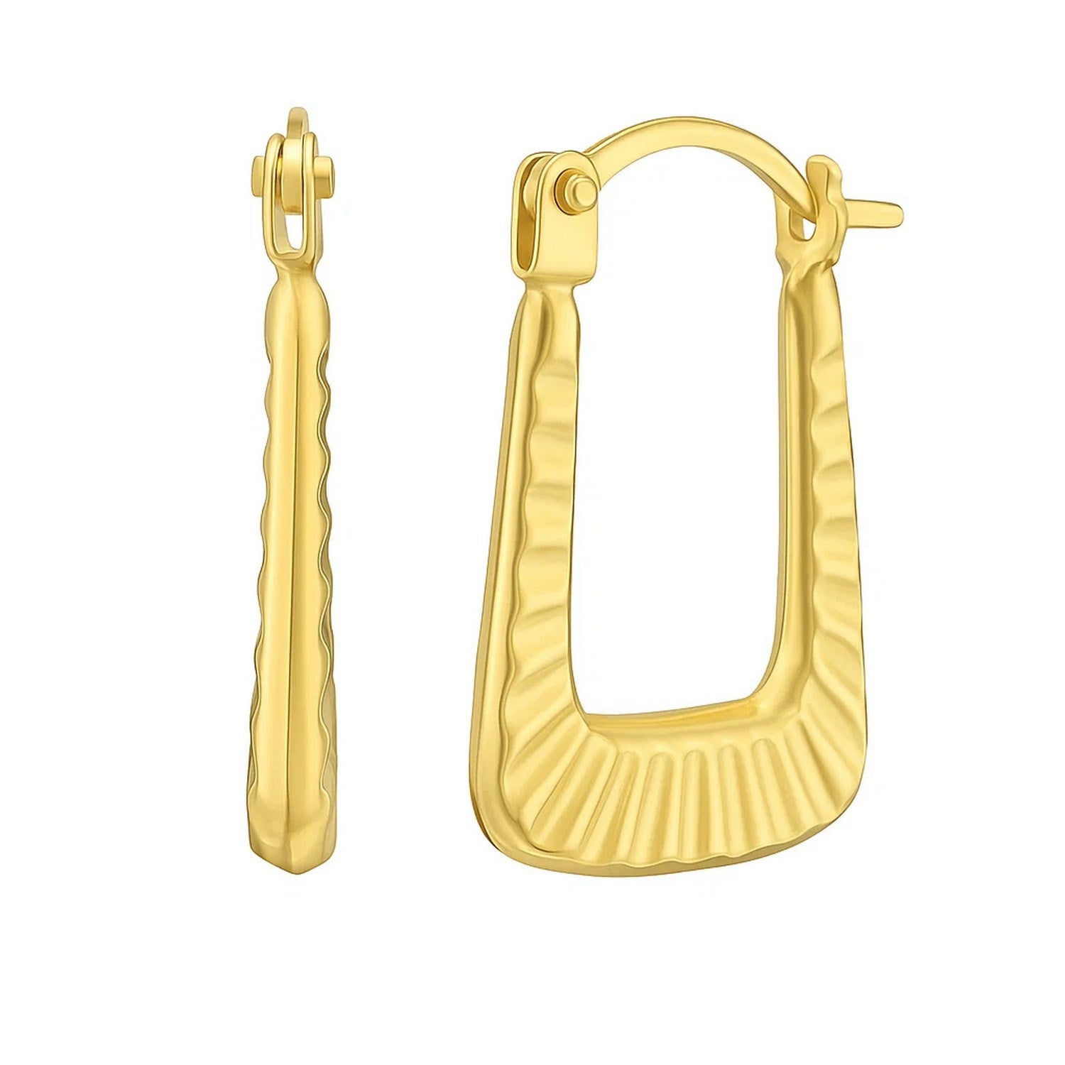14K Yellow Gold Tube Back-to-Back Hoop Earrings