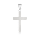 Flat Style Cross Pendant, 14K White Gold