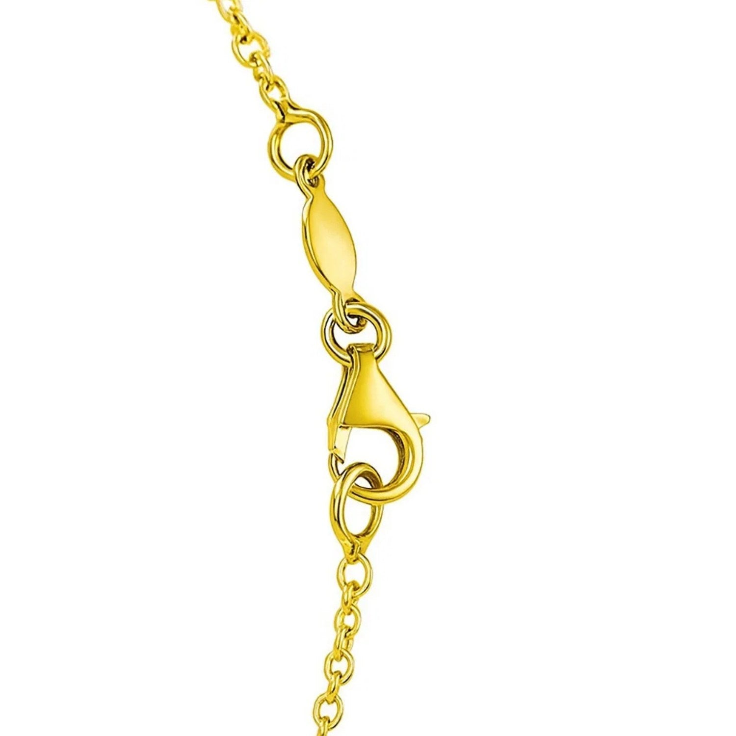 Open Heart Station Necklace, 14K Yellow Gold