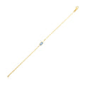 Blue Topaz Paperclip Bracelet, 14K Yellow Gold