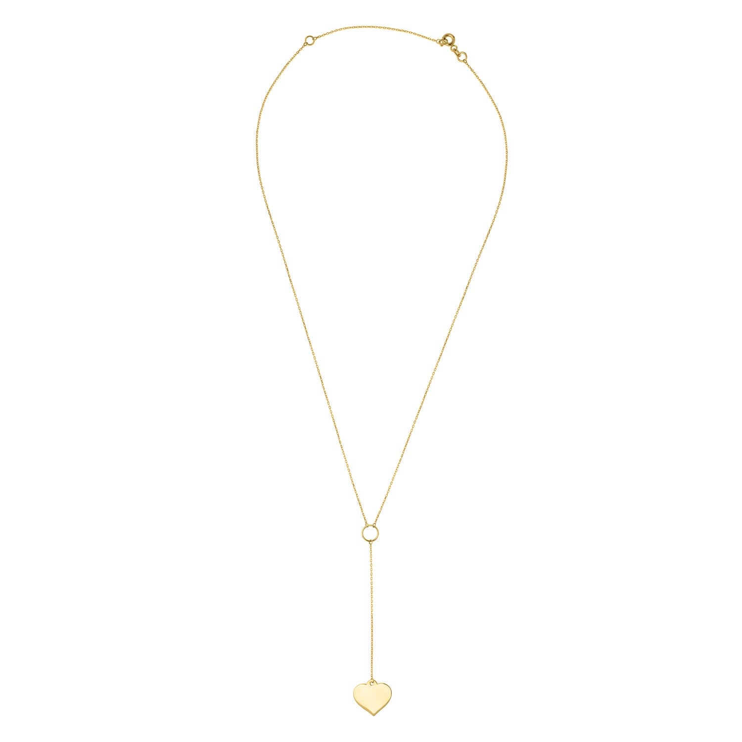 Lariat Heart Necklace, 10K Yellow Gold