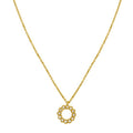 Petite Diamond Circle Necklace, 14K Yellow Gold