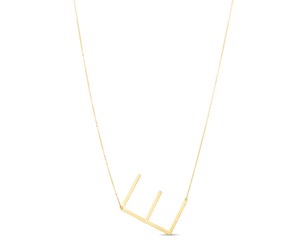 14K Yellow Gold Yours Truly Initial E Necklace
