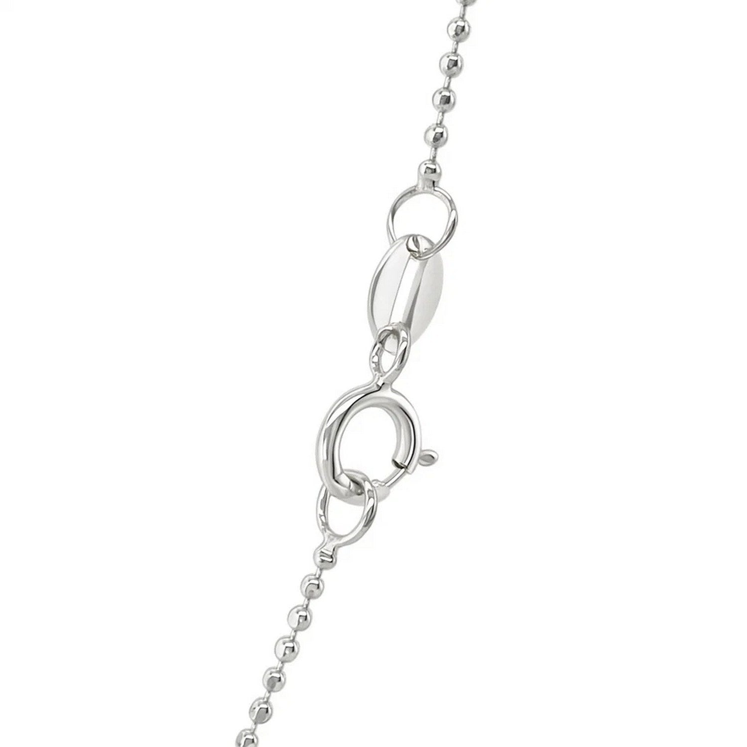 Diamond-Cut Bead Chain Necklace, 14K White Gold