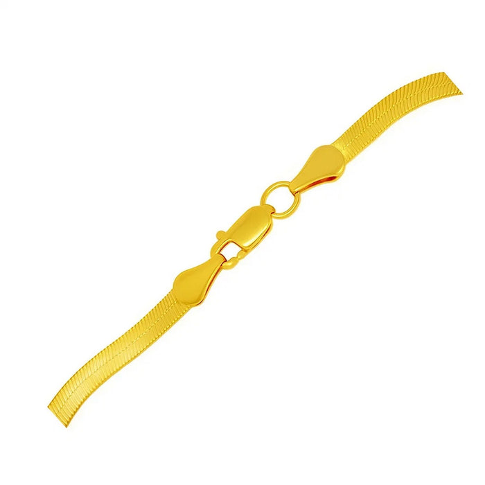 Super Flex Herringbone Bracelet, 14K Yellow Gold