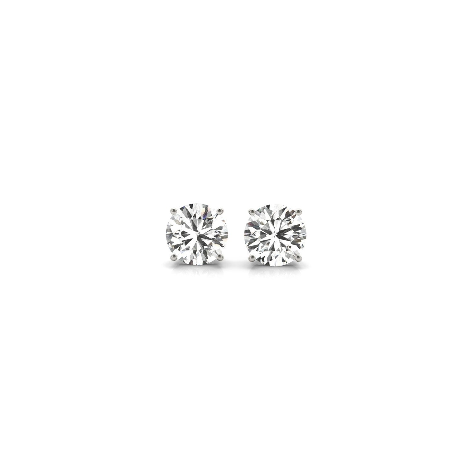 1ct IGI Lab-Grown Diamond Stud Earrings, 14K White Gold