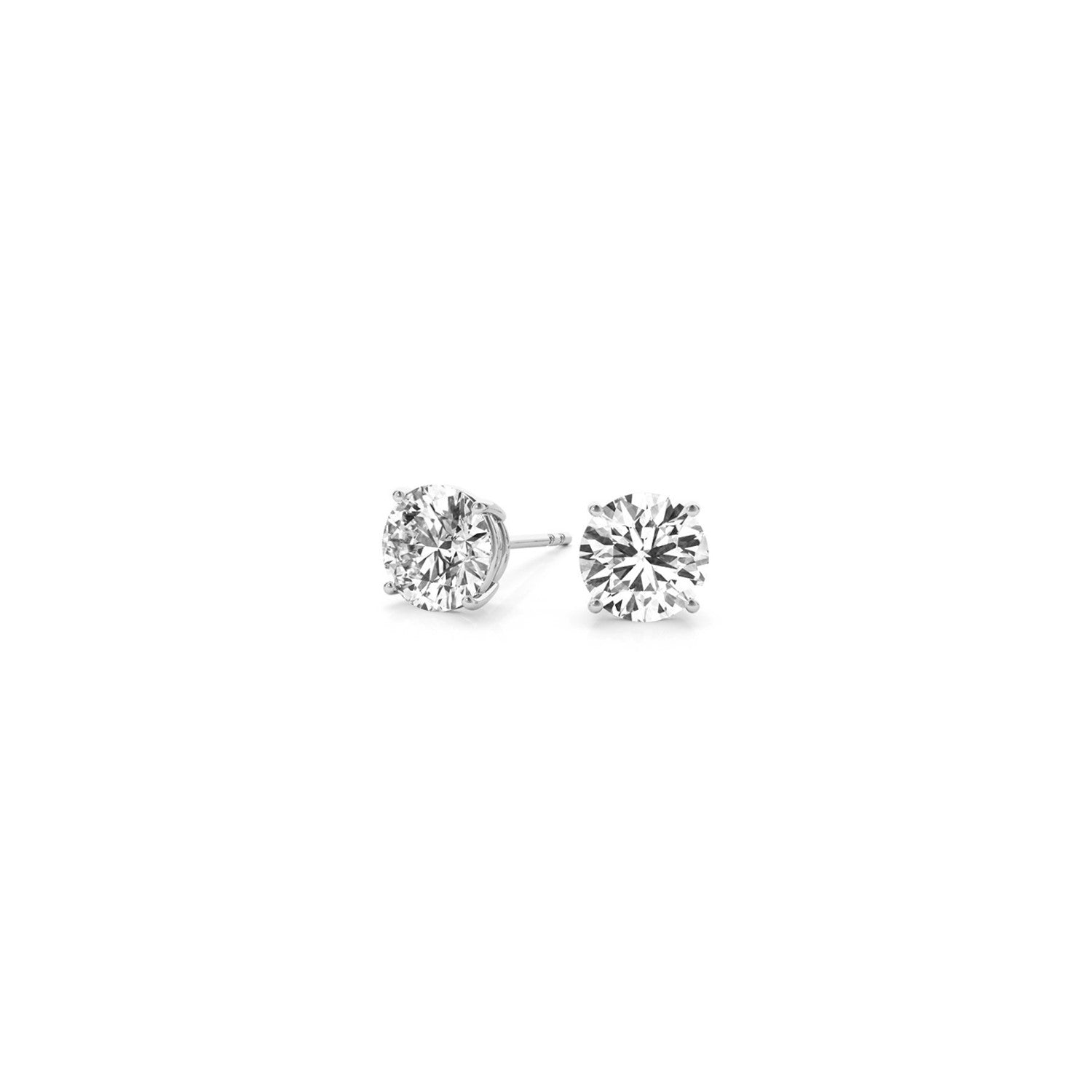 1ct IGI Lab-Grown Diamond Stud Earrings, 14K White Gold