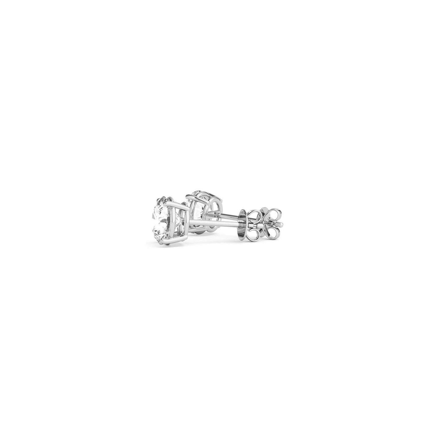 1ct IGI Lab-Grown Diamond Stud Earrings, 14K White Gold