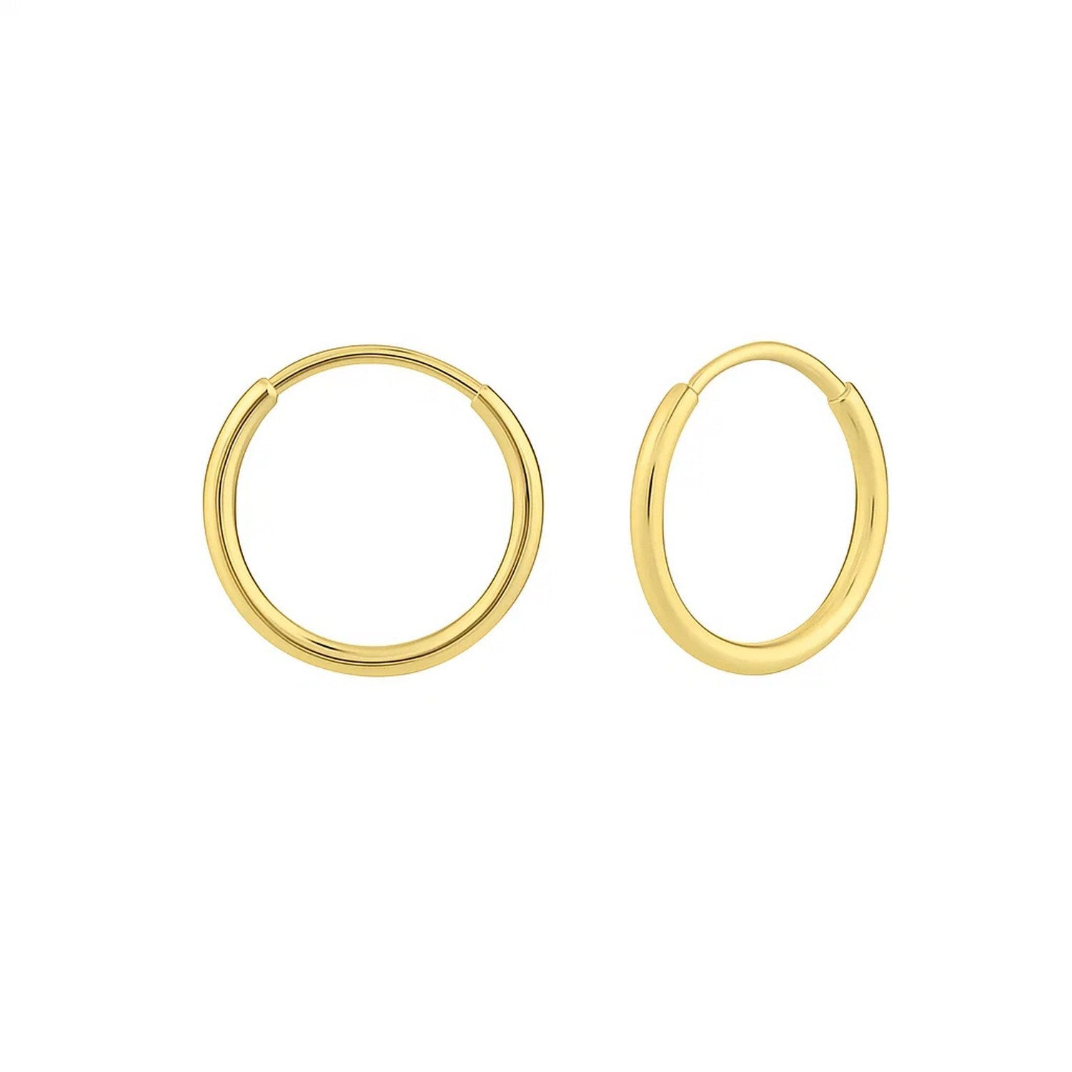 Mini Endless Hoop Earrings, 10K Yellow Gold