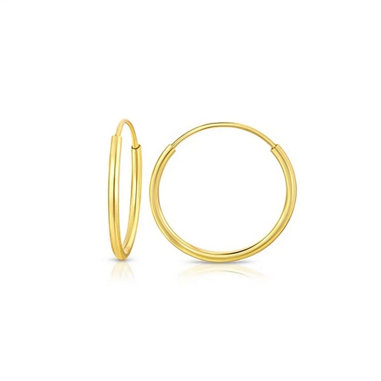 Mini Endless Hoop Earrings, 10K Yellow Gold