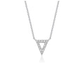 Diamond Inverted Triangle Pendant, 14K White Gold