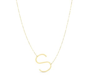 14K Yellow Gold Yours Truly Initial S Necklace