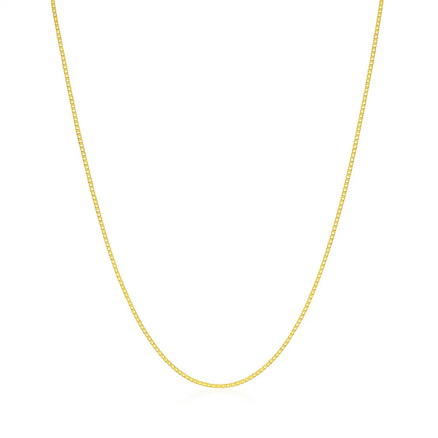 Classic Box Chain Necklace, 14K Yellow Gold (0.60mm)