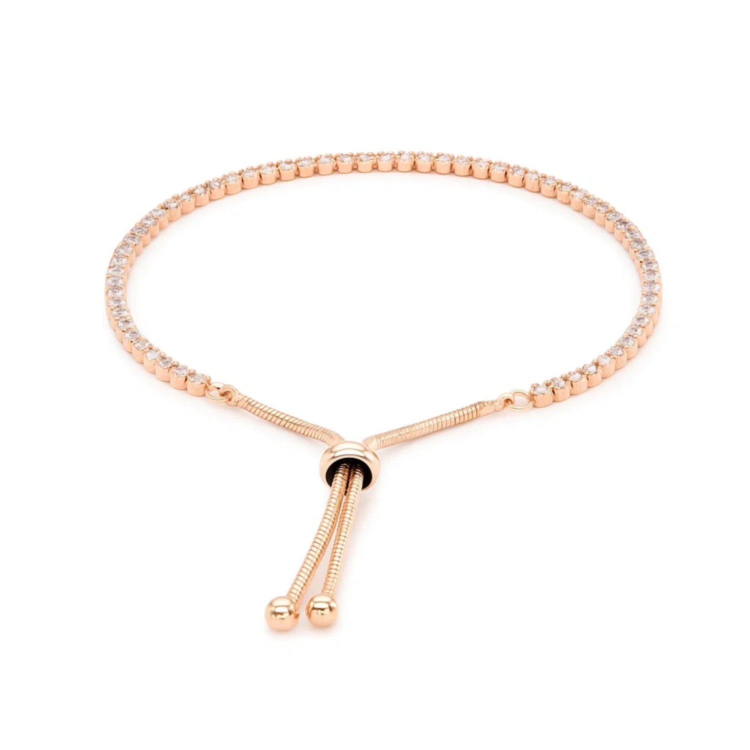 Adjustable CZ Tennis Bracelet, Sterling Silver