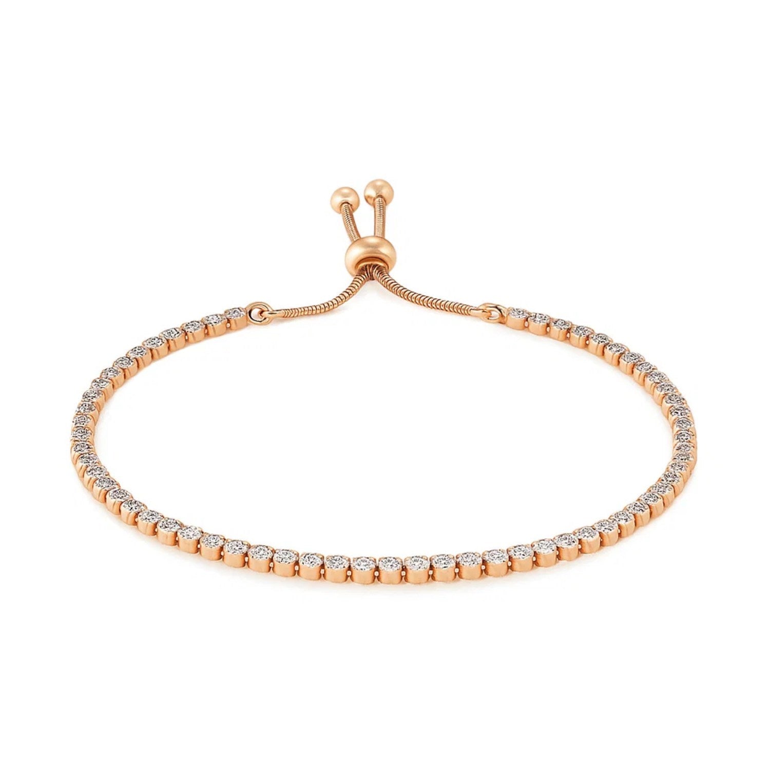 Adjustable CZ Tennis Bracelet, Sterling Silver