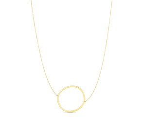 14K Yellow Gold Yours Truly Initial O Necklace