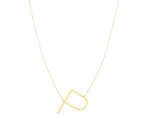 14K Yellow Gold Yours Truly Initial P Necklace
