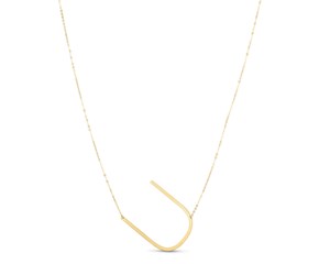 14K Yellow Gold Yours Truly Initial U Necklace