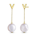 Tesoro Pearl Drop Earrings, 14K Yellow Gold