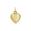 Small Puff Heart Charm Pendant, 14K Yellow Gold
