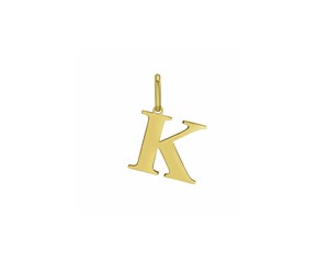 Yellow Gold Initial K Layering Set