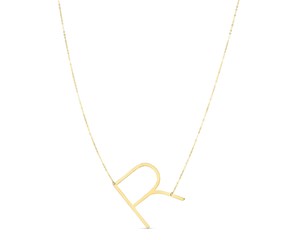 14K Yellow Gold Yours Truly Initial R Necklace