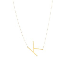 14K Yellow Gold Yours Truly Initial K Necklace