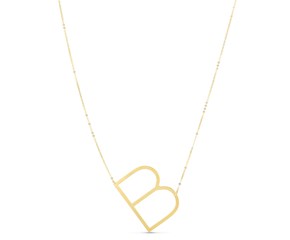 14K Yellow Gold Yours Truly Initial B Necklace