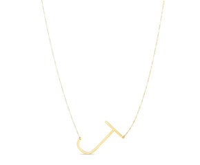 14K Yellow Gold Yours Truly Initial J Necklace