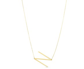14K Yellow Gold Yours Truly Initial N Necklace
