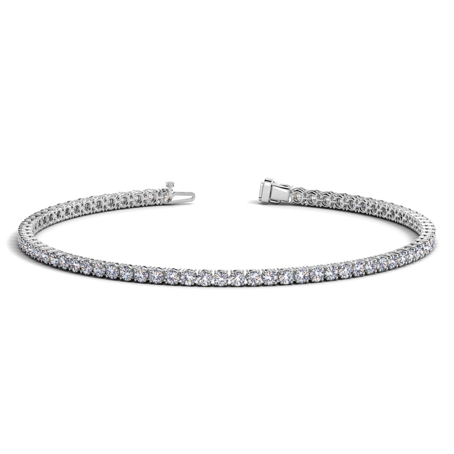 2ct Lab-Grown Diamond Tennis Bracelet, 14K White Gold