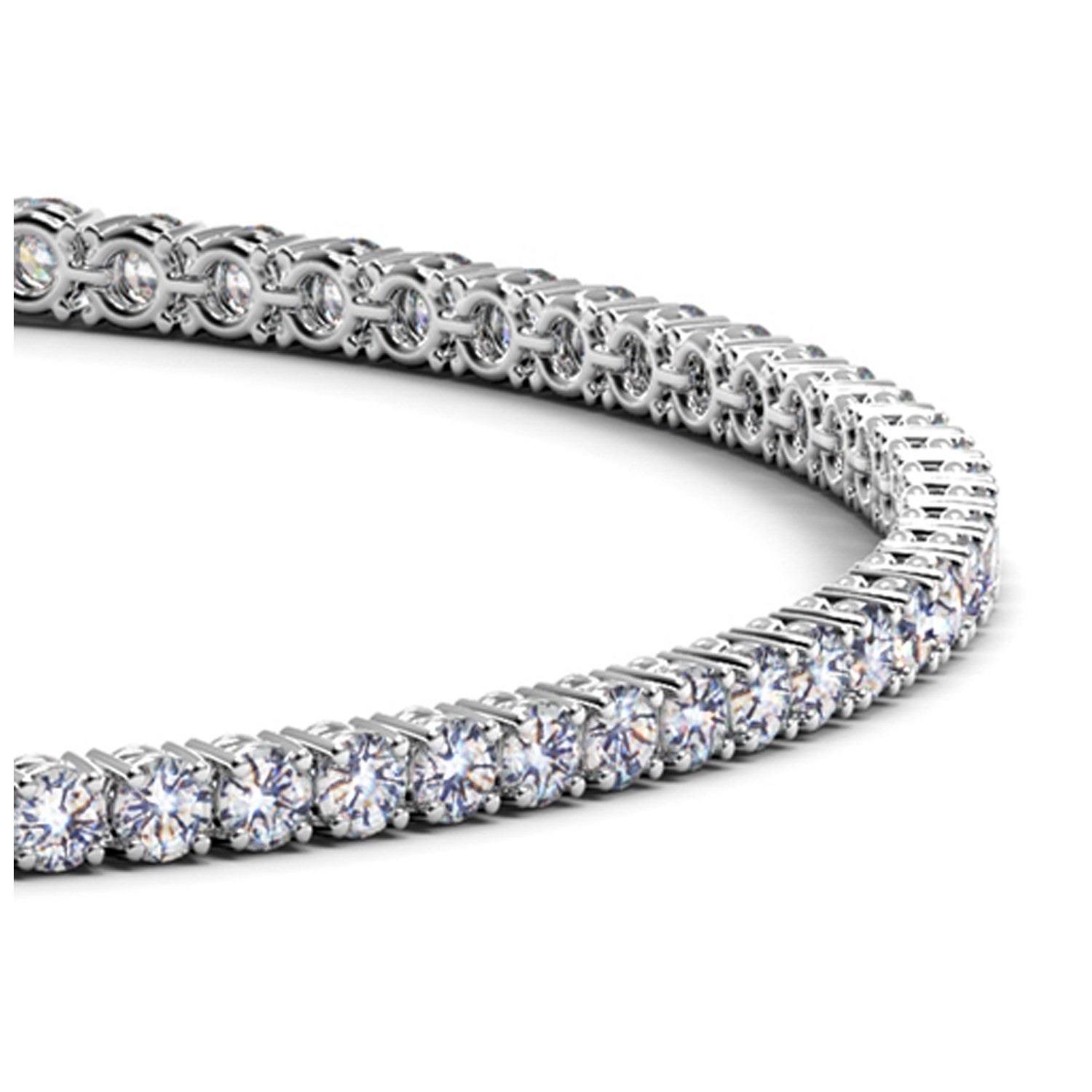 2ct Lab-Grown Diamond Tennis Bracelet, 14K White Gold