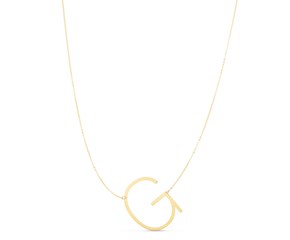14K Yellow Gold Yours Truly Initial G Necklace