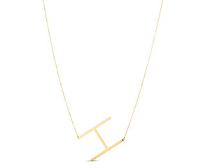 14K Yellow Gold Yours Truly Initial H Necklace