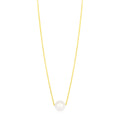 7mm Pearl Solitaire Necklace, 14K Yellow Gold
