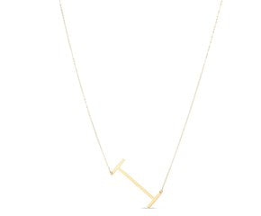 14K Yellow Gold Yours Truly Initial I Necklace
