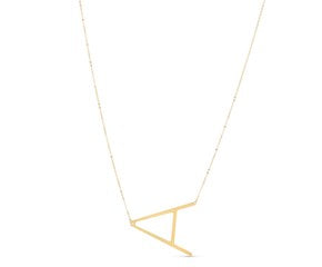 14K Yellow Gold Yours Truly Initial A Necklace