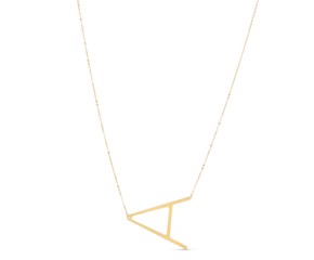 14K Yellow Gold Yours Truly Initial A Necklace