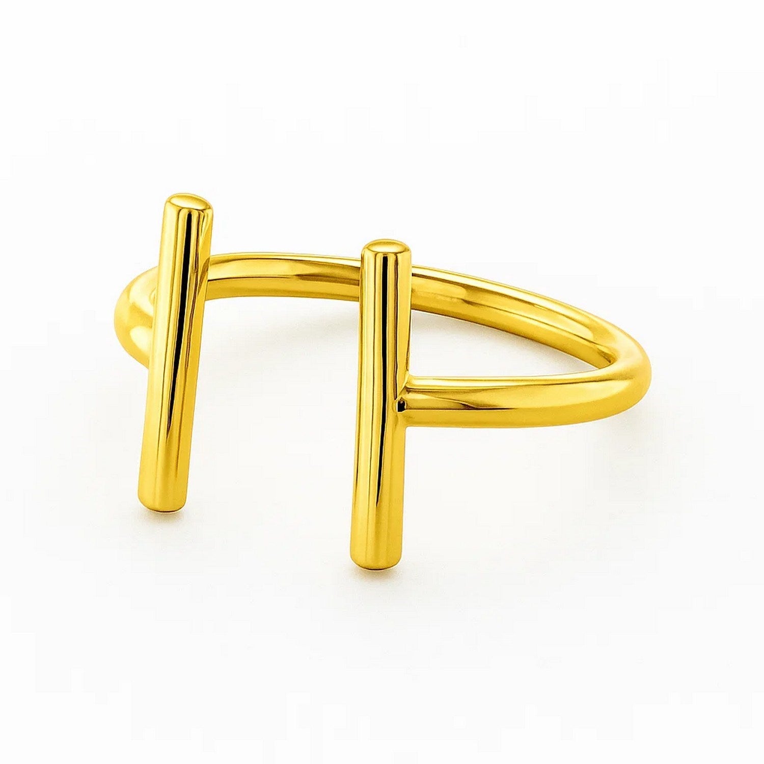 Open Ring with Bars, 14K Yellow Gold