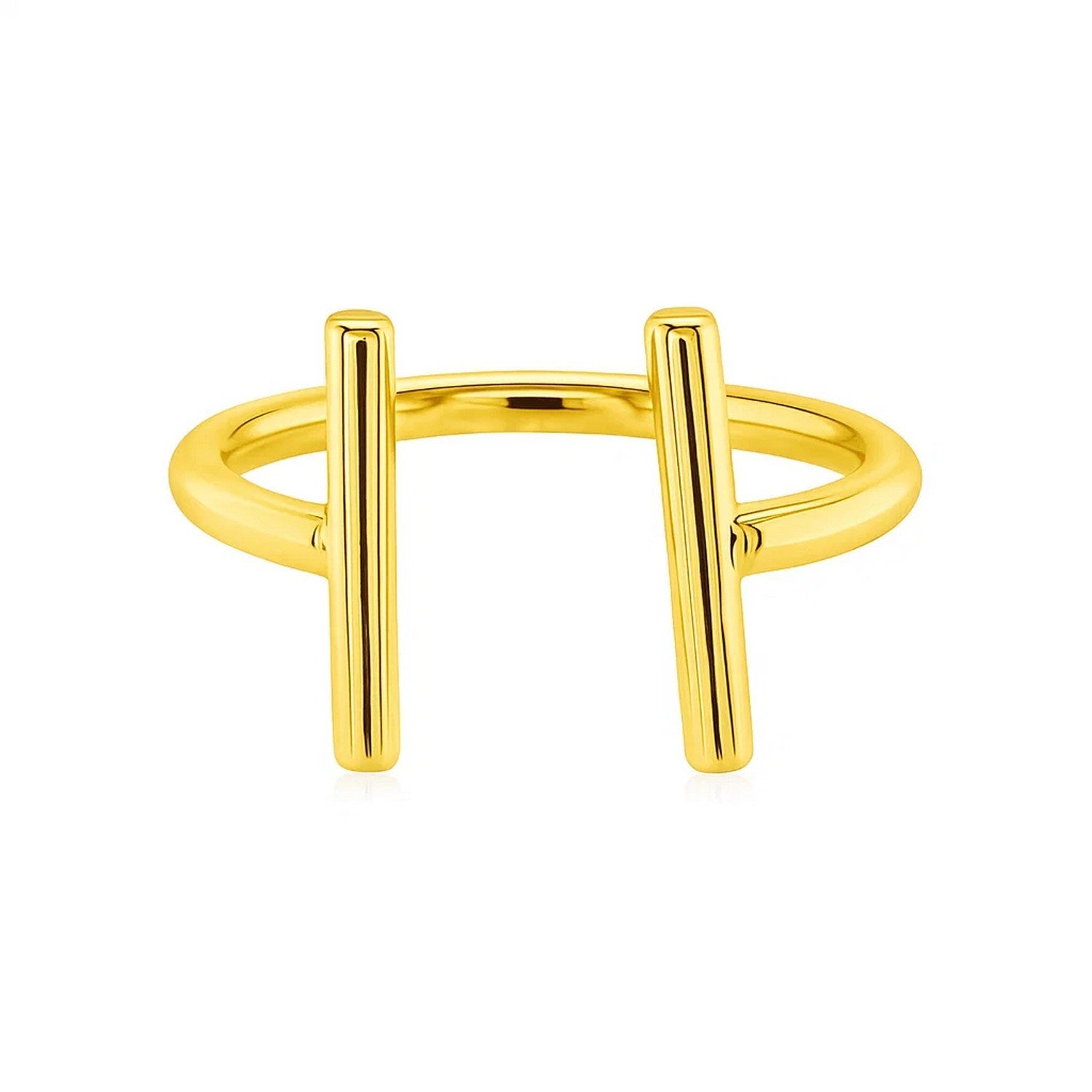Open Ring with Bars, 14K Yellow Gold