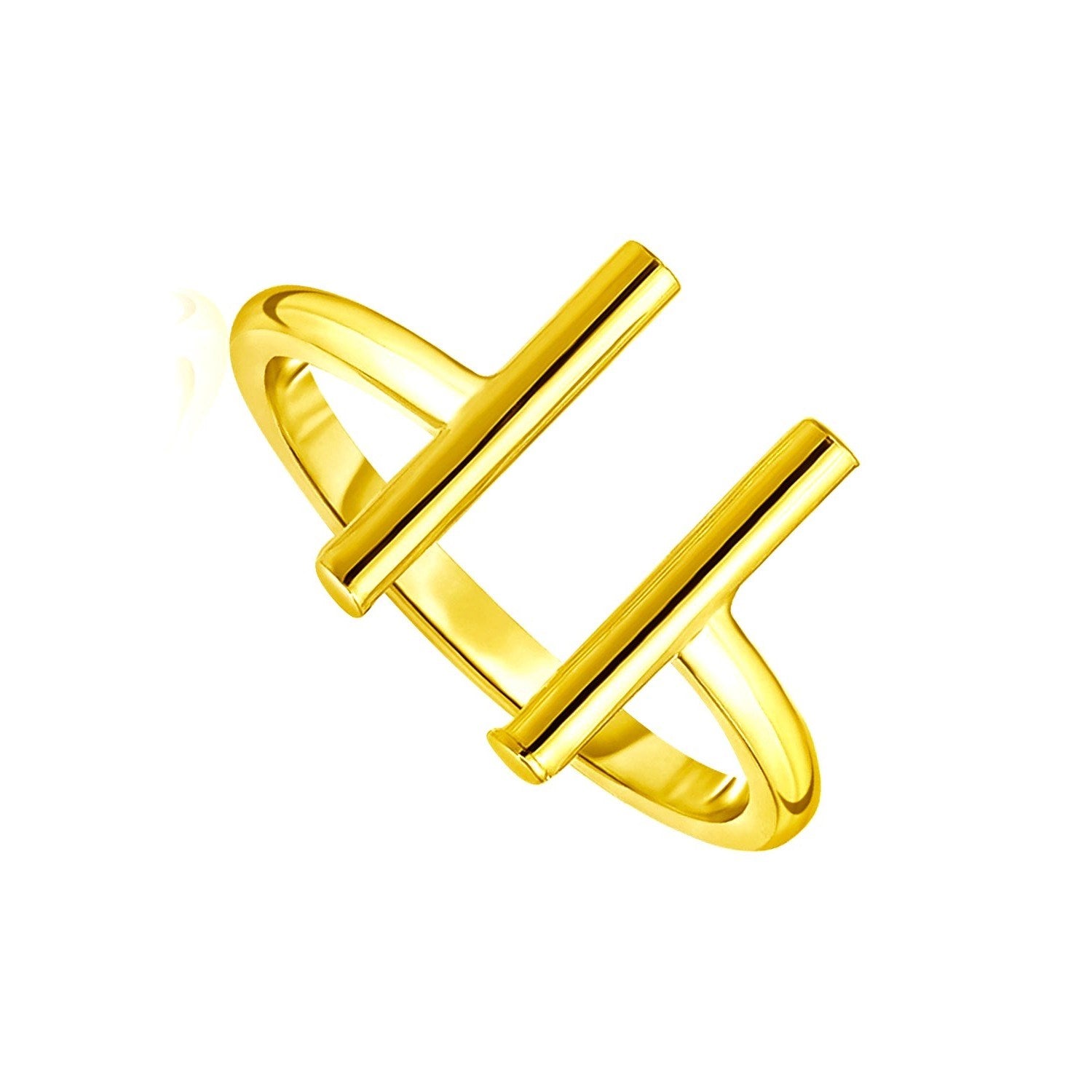 Open Ring with Bars, 14K Yellow Gold