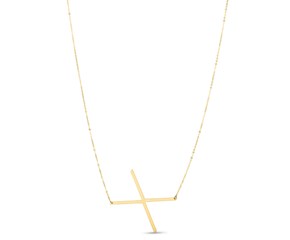 14K Yellow Gold Yours Truly Initial X Necklace