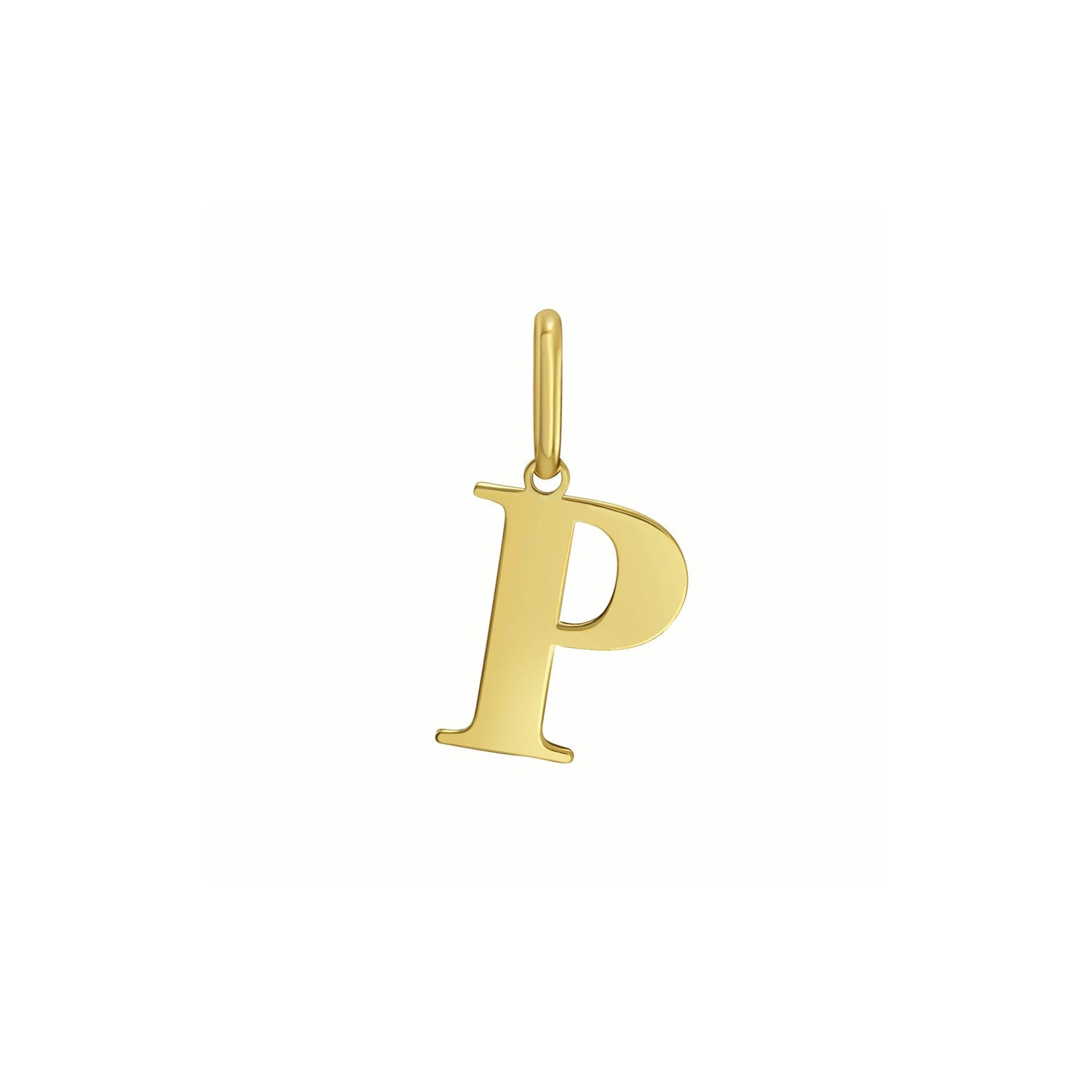 14K Yellow Gold Initial Charm Pendant