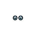 Black Cultured Pearl Stud Earrings, 14K Yellow Gold
