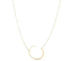 14K Yellow Gold Yours Truly Initial C Necklace