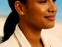 White Freshwater Pearl Stud Earrings, 14K Yellow Gold video