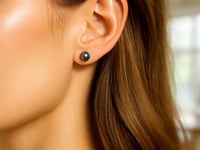 Black Cultured Pearl Stud Earrings, 14K Yellow Gold video