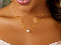 7mm Pearl Solitaire Necklace, 14K Yellow Gold video